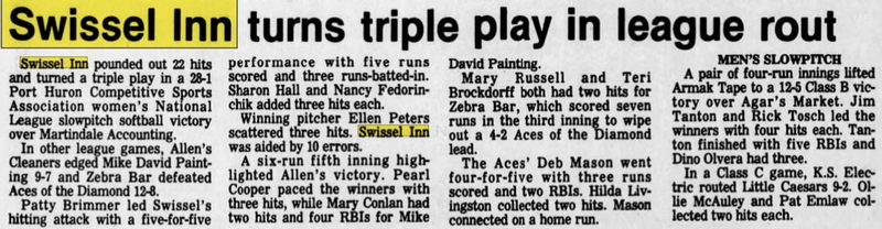 Swissel Inn - Aug 1982 Article On Triple Play (newer photo)